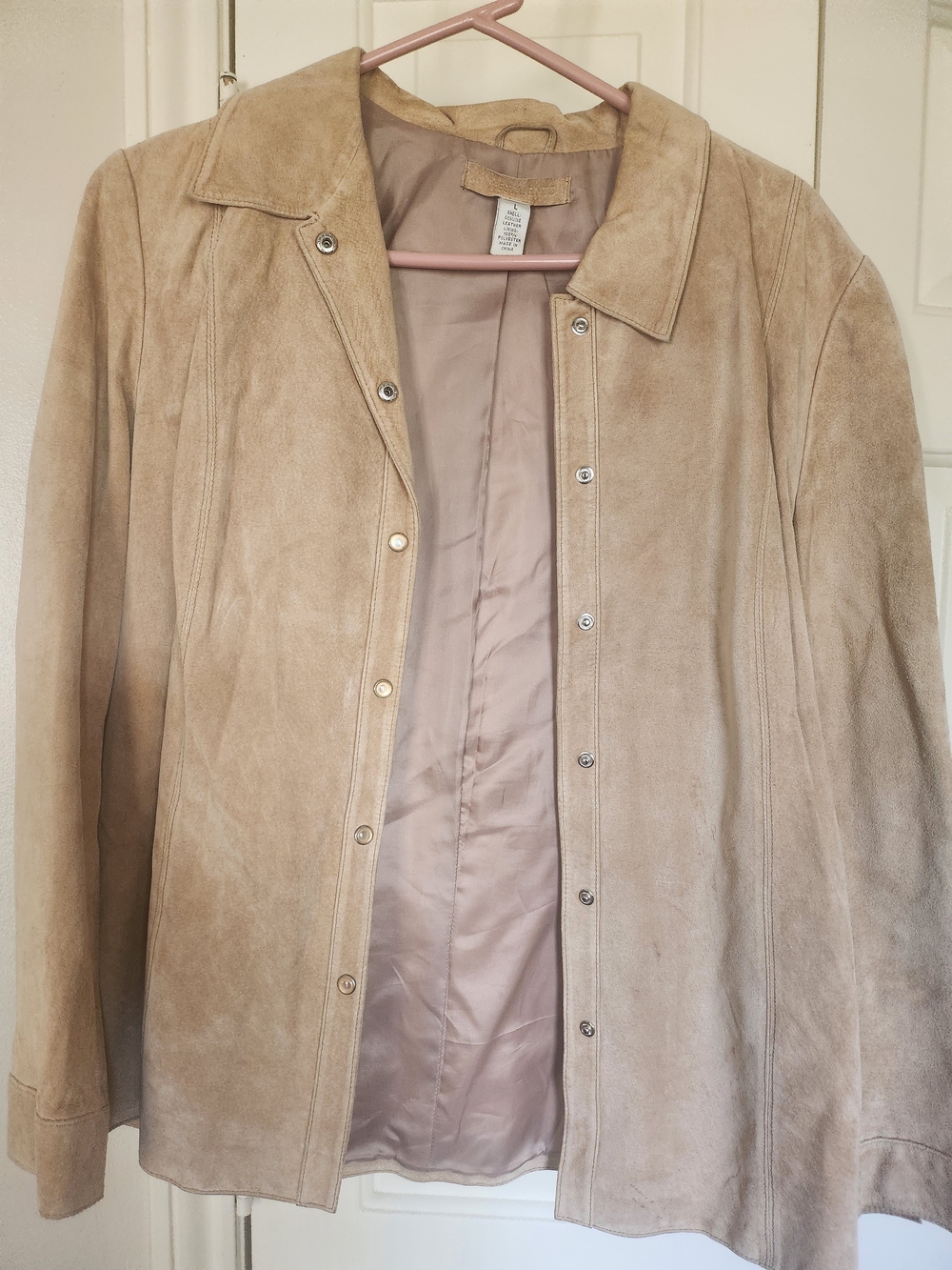 Women’s Taupe Suede Snap-Front Jacket by